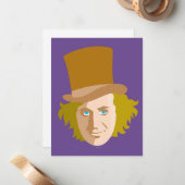 Willy Wonka Stenciled Face Graphic Notitiekaartje (Voorkant / Achterkant in situ)