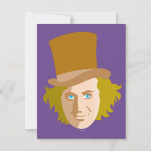 Willy Wonka Stenciled Face Graphic Notitiekaartje