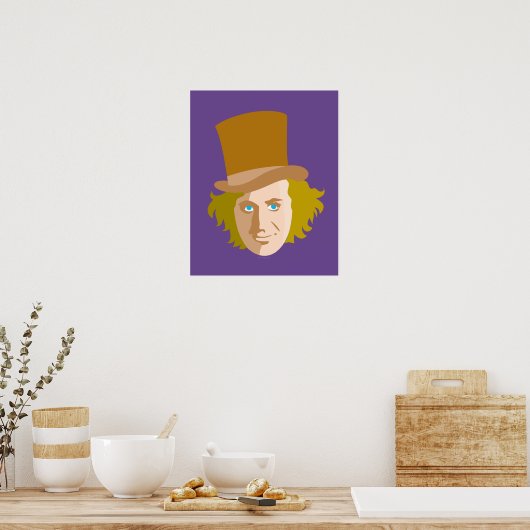 Willy Wonka Stenciled Face Graphic Poster (Keuken)