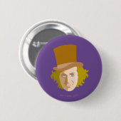 Willy Wonka Stenciled Face Graphic Ronde Button 5,7 Cm (Voorkant /achterkant)