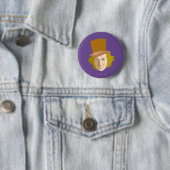 Willy Wonka Stenciled Face Graphic Ronde Button 5,7 Cm (In situ)