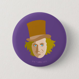 Willy Wonka Stenciled Face Graphic Ronde Button 5,7 Cm
