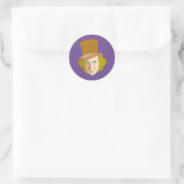 Willy Wonka Stenciled Face Graphic Ronde Sticker (Tas)