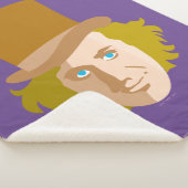 Willy Wonka Stenciled Face Graphic Sherpa Deken (3/4)