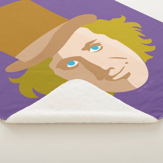 Willy Wonka Stenciled Face Graphic Sherpa Deken (3/4)