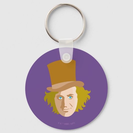Willy Wonka Stenciled Face Graphic Sleutelhanger (Voorkant)