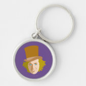 Willy Wonka Stenciled Face Graphic Sleutelhanger (Voorkant)