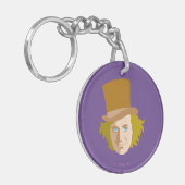 Willy Wonka Stenciled Face Graphic Sleutelhanger (Voorkant Links)