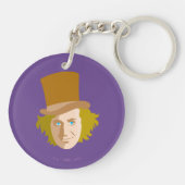 Willy Wonka Stenciled Face Graphic Sleutelhanger (Achterkant)