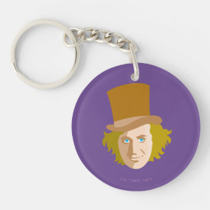 Willy Wonka Stenciled Face Graphic Sleutelhanger