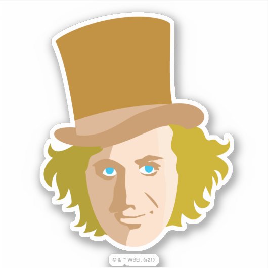 Willy Wonka Stenciled Face Graphic Sticker (Voorkant)