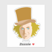 Willy Wonka Stenciled Face Graphic Sticker (Vel)