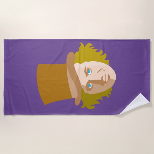 Willy Wonka Stenciled Face Graphic Strandlaken (Voorkant)