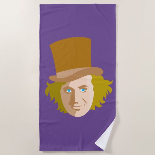Willy Wonka Stenciled Face Graphic Strandlaken (Voorkant)