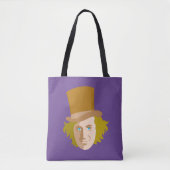 Willy Wonka Stenciled Face Graphic Tote Bag (Voorkant)