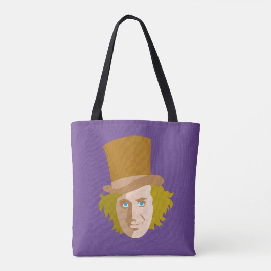 Willy Wonka Stenciled Face Graphic Tote Bag (Achterkant)