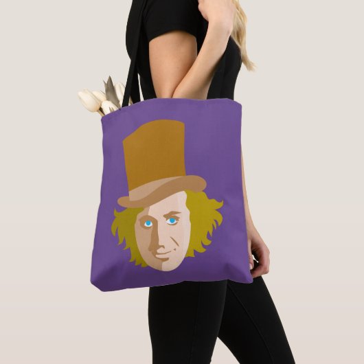 Willy Wonka Stenciled Face Graphic Tote Bag (Dichtbij)