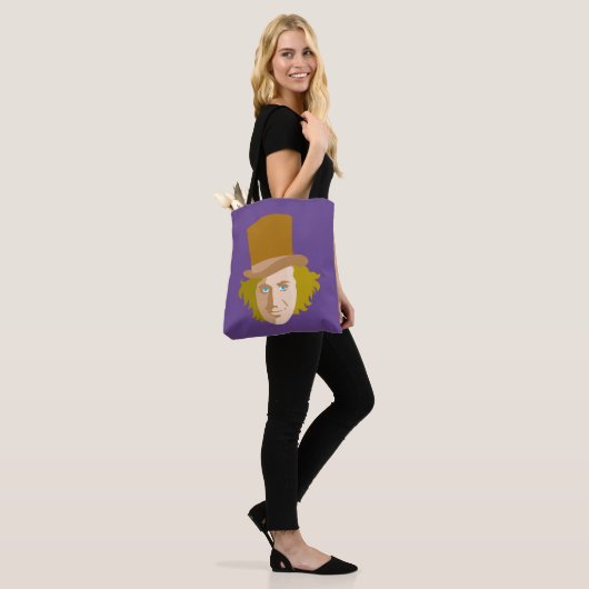 Willy Wonka Stenciled Face Graphic Tote Bag (Op model)