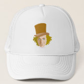 Willy Wonka Stenciled Face Graphic Trucker Pet (Voorkant)