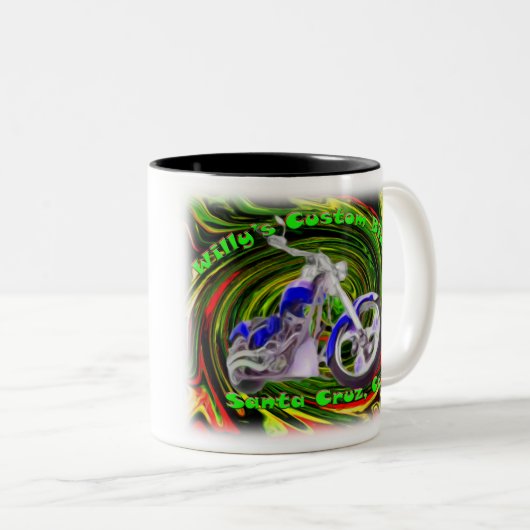 Willy's Bikes Tweekleurige Koffiemok (Voorkant rechts)