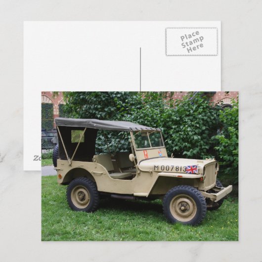 Willys Jeep Briefkaart (Voorkant / Achterkant)
