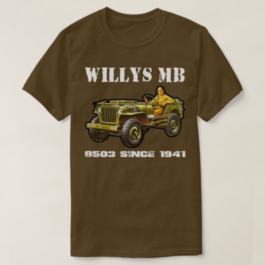 Willys MB G503 Militair Buitengaan WW2 T-shirt (Design voorkant)