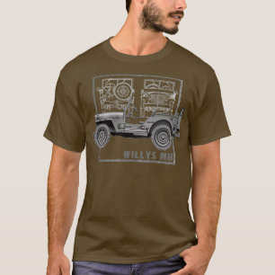 Willys MB Vintage Off Road Vehicle WW2 T-shirt