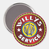 Willys overland jeep service magneet (Voorkant / Achterkant)