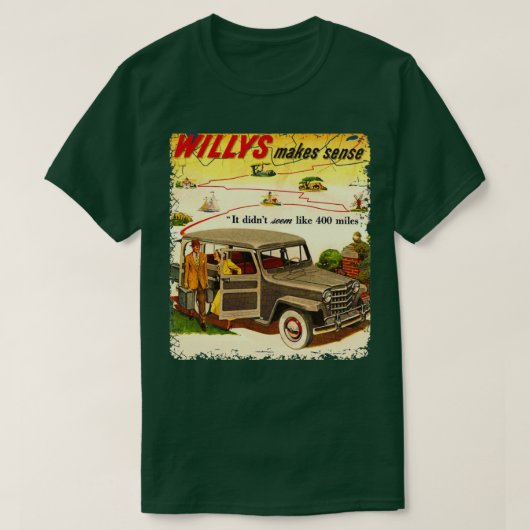Willys Trucks 4x4 wagen T-shirt (Design voorkant)