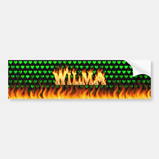 Wilma echt vuur en vlammenbumperontwerp bumpersticker (Voorkant)