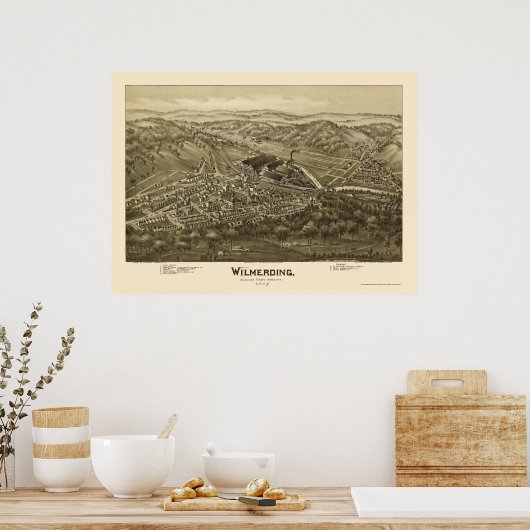 Wilmerding, PA Panorama Map - 1897 Poster (Keuken)
