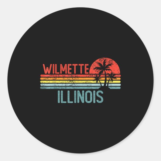 Wilmette Illinois Funny Usa City Trip Home Roots  Ronde Sticker (Voorkant)