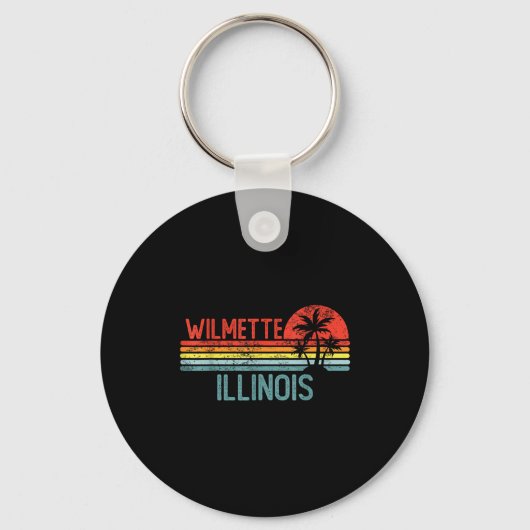 Wilmette Illinois Funny Usa City Trip Home Roots Sleutelhanger (Voorkant)