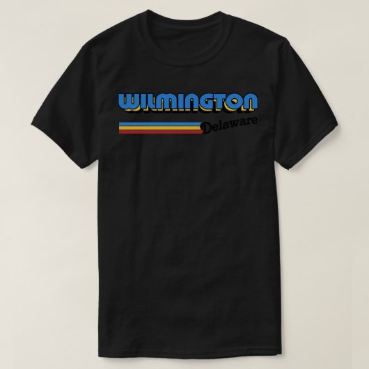 Wilmington Beach Delaware Retro Styled Design T-shirt (Design voorkant)