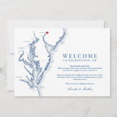 Wilmington Delaware bruiloft welkom en route Bedankkaart (Voorkant)