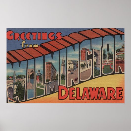 Wilmington, Delaware - Grote letterscènes Poster (Voorkant)