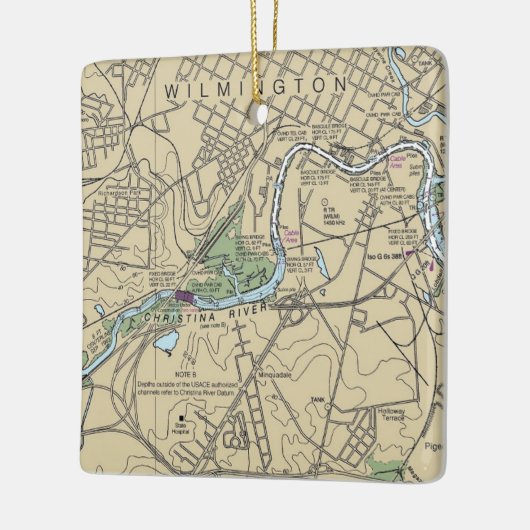 Wilmington Delaware Map Keramisch Ornament (Links)