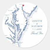 Wilmington Delaware Navy bruiloft gunst Ronde Sticker (Voorkant)