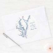 Wilmington Delaware Navy bruiloft gunst Ronde Sticker (Envelop)