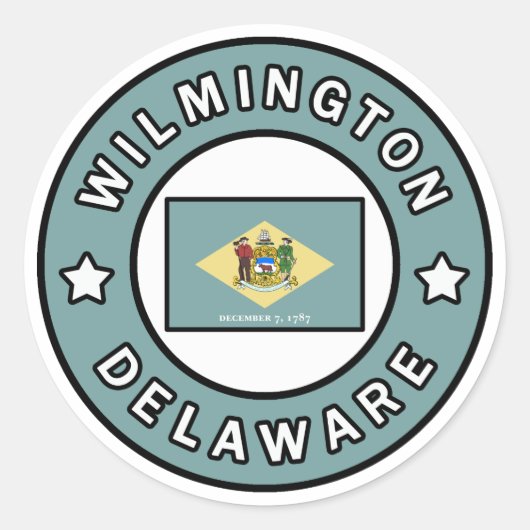 Wilmington Delaware Ronde Sticker (Voorkant)