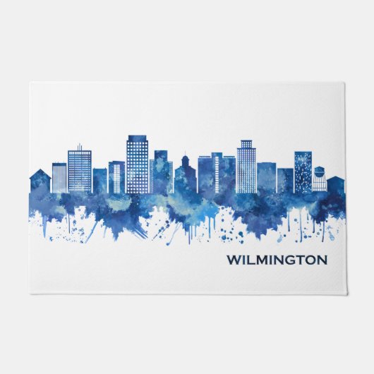 Wilmington Delaware Skyline Blue Deurmat (Voorkant)