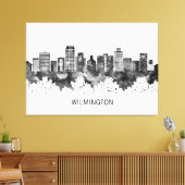 Wilmington Delaware Skyline BW Canvas Afdruk (Insitu (Woonkamer))