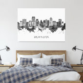 Wilmington Delaware Skyline BW Canvas Afdruk (Insitu (Slaapkamer))