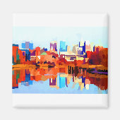 Wilmington Delaware Skyline van Jon Baran Magneet (Voorkant)