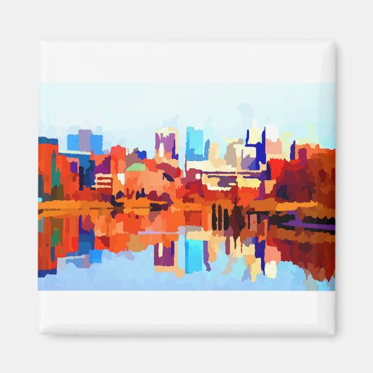 Wilmington Delaware Skyline van Jon Baran Magneet (Voorkant)