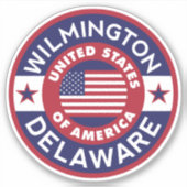 WILMINGTON, Delaware Sticker (Voorkant)