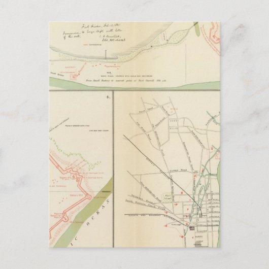 Wilmington, Ft Caswell, Smith's Island, Augusta Briefkaart (Voorkant)