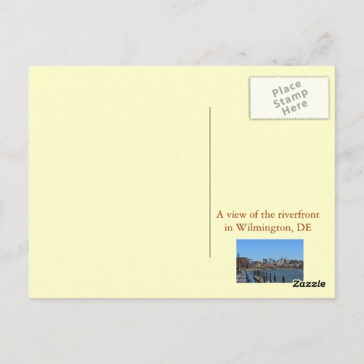 Wilmington in Delaware Briefkaart (Achterkant)
