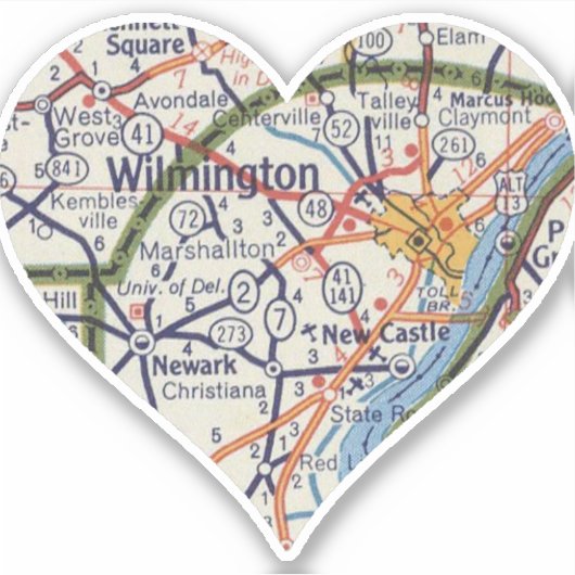 Wilmington  kaart sticker (Voorkant)