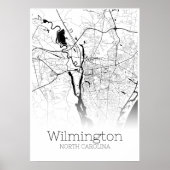 Wilmington Map - North Carolina - City Map Poster (Voorkant)